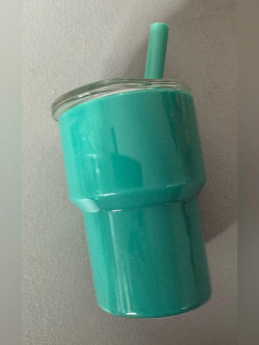 Teal Insulated Tumbler with Straw mini 2 oz plastic